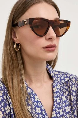 Gucci okulary przeciwsłoneczne damskie kolor brązowy