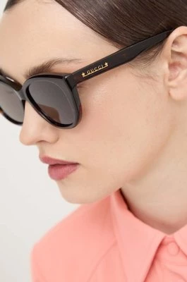 Gucci okulary przeciwsłoneczne damskie kolor brązowy