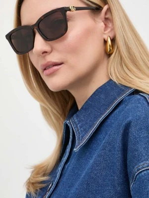 Gucci okulary przeciwsłoneczne damskie kolor brązowy