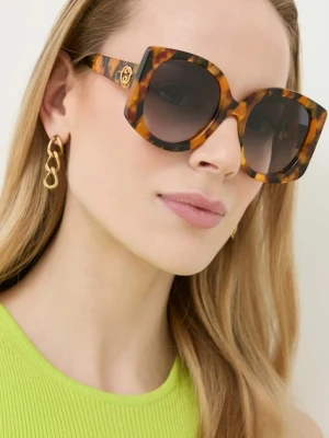 Gucci okulary przeciwsłoneczne damskie kolor brązowy