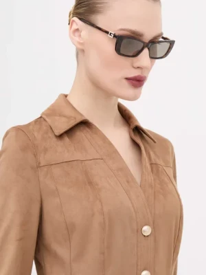 Gucci okulary przeciwsłoneczne damskie kolor brązowy GG1681S