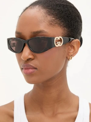 Gucci okulary przeciwsłoneczne damskie kolor brązowy GG1824S