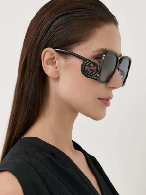 Gucci okulary przeciwsłoneczne damskie kolor czarny