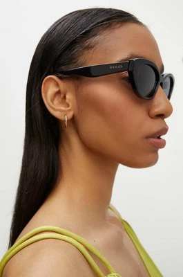 Gucci okulary przeciwsłoneczne damskie kolor czarny GG1638S