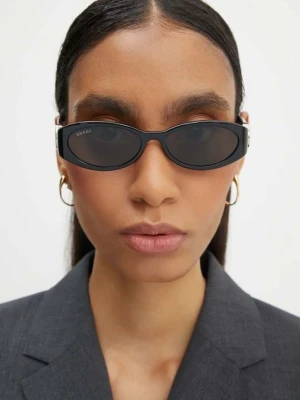 Gucci okulary przeciwsłoneczne damskie kolor czarny GG1660S