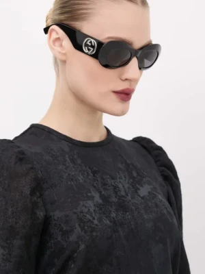 Gucci okulary przeciwsłoneczne damskie kolor czarny GG1696S