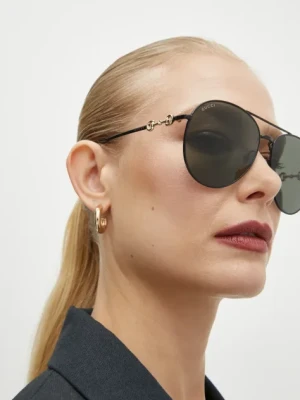 Gucci okulary przeciwsłoneczne damskie kolor czarny GG1698S