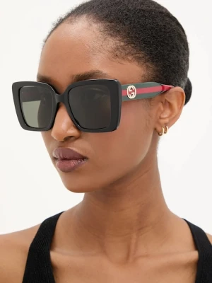 Gucci okulary przeciwsłoneczne damskie kolor czarny GG1861S
