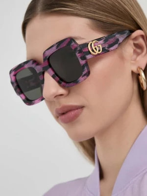 Gucci okulary przeciwsłoneczne damskie kolor fioletowy
