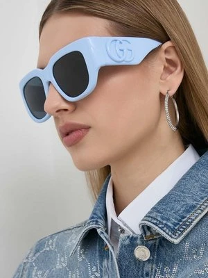 Gucci okulary przeciwsłoneczne damskie kolor niebieski