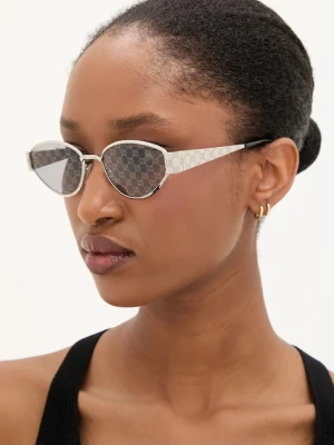 Gucci okulary przeciwsłoneczne damskie kolor srebrny GG1853S