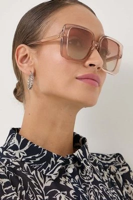 Gucci okulary przeciwsłoneczne damskie kolor transparentny