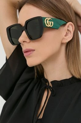 Gucci okulary przeciwsłoneczne damskie kolor zielony GG0956S