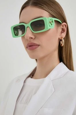 Gucci okulary przeciwsłoneczne damskie kolor zielony