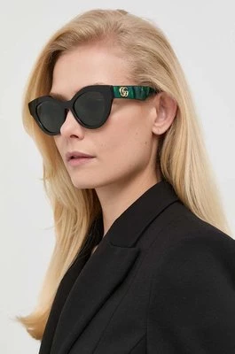 Gucci okulary przeciwsłoneczne damskie kolor zielony