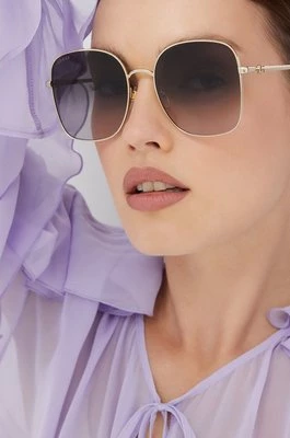 Gucci okulary przeciwsłoneczne damskie kolor złoty GG1143S