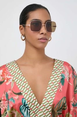 Gucci okulary przeciwsłoneczne damskie kolor złoty GG1434S