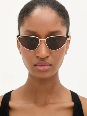 Gucci okulary przeciwsłoneczne damskie kolor złoty GG1879S