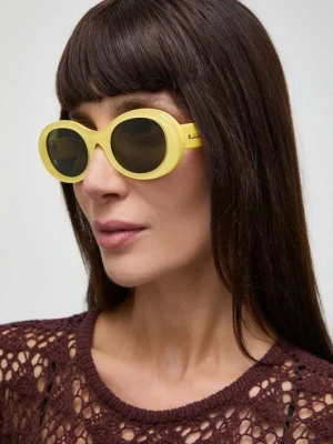 Gucci okulary przeciwsłoneczne damskie kolor żółty