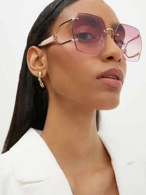 Gucci okulary przeciwsłoneczne damskie kolor żółty