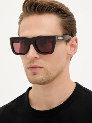 Gucci okulary przeciwsłoneczne męskie kolor bordowy GG1811S