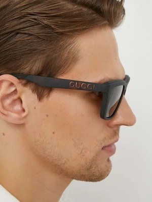 Gucci okulary przeciwsłoneczne męskie kolor brązowy