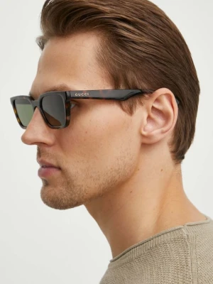 Gucci okulary przeciwsłoneczne męskie kolor brązowy