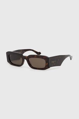 Gucci okulary przeciwsłoneczne męskie kolor brązowy GG1426S