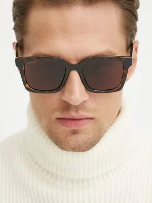 Gucci okulary przeciwsłoneczne męskie kolor brązowy GG1582SK