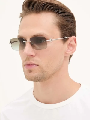 Gucci okulary przeciwsłoneczne męskie kolor srebrny GG1703S