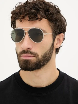 Gucci okulary przeciwsłoneczne męskie kolor srebrny GG1981S