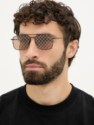Gucci okulary przeciwsłoneczne męskie kolor szary GG1957SA