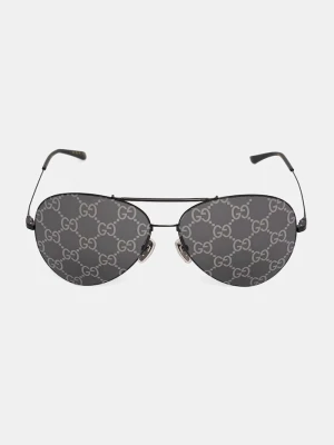 Gucci okulary przeciwsłoneczne pilotki męskie czarny