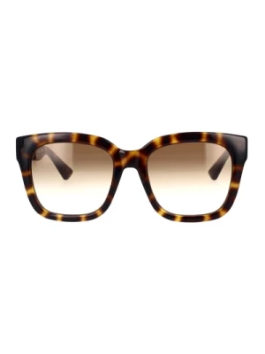Gucci, Oversized okulary przeciwsłoneczne z ramą Havana Brown, female,