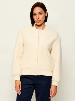 GUESS ACTIVE Kurtka bomber Azha Sherpa | Regular Fit | shearling kremowy