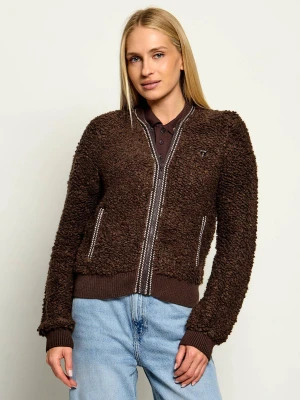 GUESS ACTIVE Polarowa kurtka bomber Emma | Regular Fit | z dodatkiem wełny brązowy