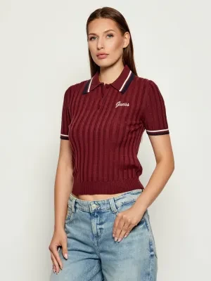GUESS ACTIVE Polo SABINA | Slim Fit | z dodatkiem wełny