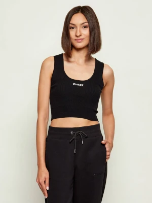 GUESS ACTIVE Top FLAMINIA | Cropped Fit | z dodatkiem wełny czarny