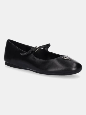 Guess baleriny skórzane KALIDA kolor czarny FLTKLD LEA02