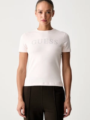 Guess bawełniane z elastanem OCTAVIA różowy