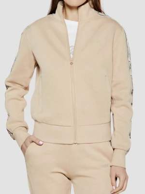 GUESS Beżowa bluza damska z lampasami Britney, Rozmiar M