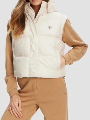 GUESS Beżowa damska kamizelka Padded Vest, Rozmiar L