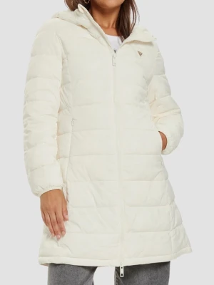 GUESS Beżowa długa damska kurtka New Aleta, Rozmiar S