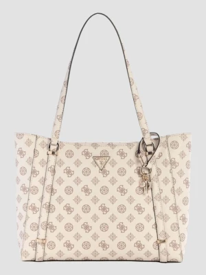 GUESS Beżowa logowana shopperka damska Daryna Elite