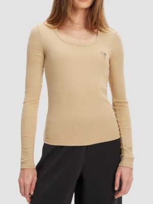 GUESS Beżowy damski longsleeve Colette, Rozmiar M