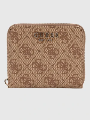 GUESS Beżowy mały portfel damski Laurel
