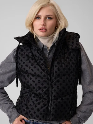 GUESS Bezrękawnik Daisy | Cropped Fit czarny