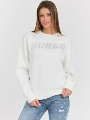 Zdjęcie produktu GUESS Biała damska bluza z cyrkoniami Cecilia, Rozmiar L