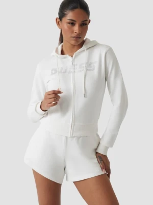 GUESS Biała damska bluza z cyrkoniami Primula, Rozmiar S