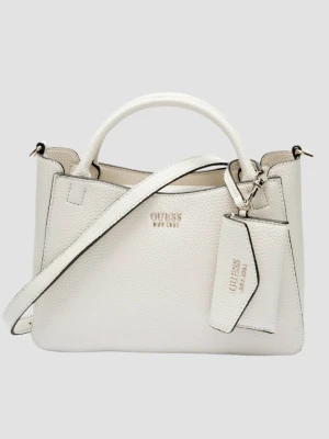 GUESS Biała torebka damska klasyczna SML Girlfriend Satchel
